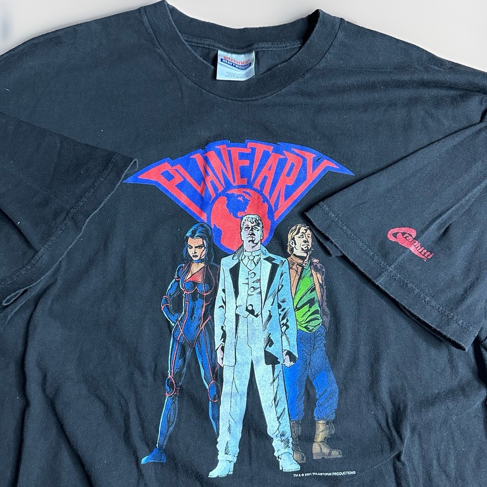 Vintage Y2K Planetary Shirt Mens XL Black DC Comics RARE Wildstorm Elijah Snow